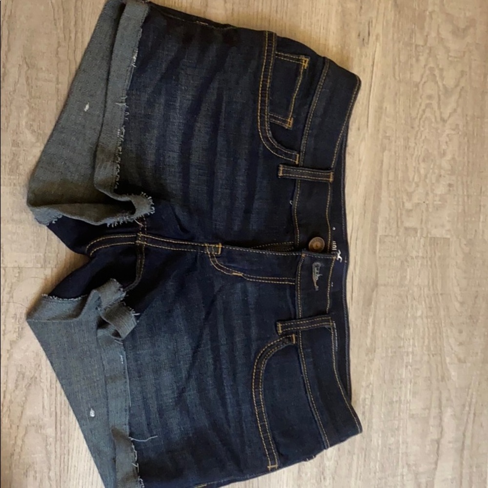 dark washed jean shorts